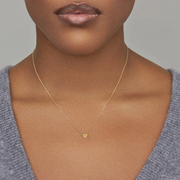 Jennifer Meyer Mini Heart Necklace in 18K Yellow Gold | Fine Necklaces | Coveti