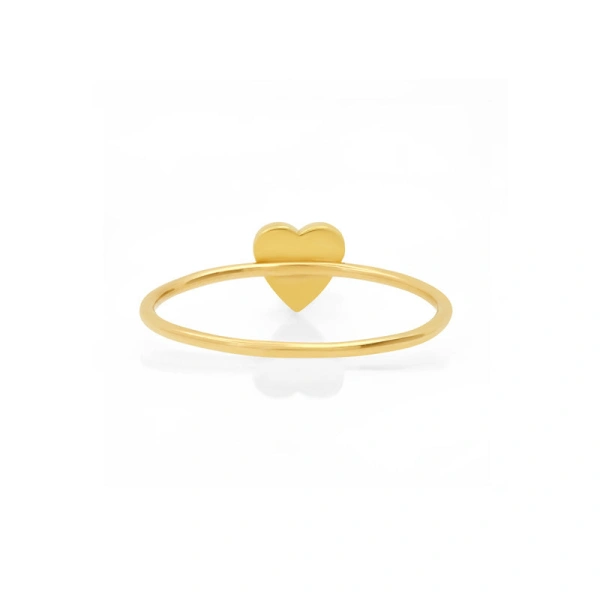 Jennifer Meyer Mini Heart Ring in 18K Yellow Gold | Fine Rings | Coveti