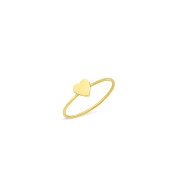 Jennifer Meyer Mini Heart Ring in 18K Yellow Gold | Fine Rings | Coveti