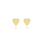 Jennifer Meyer Mini Heart Studs in 18K Yellow Gold | Fine Earrings | Coveti
