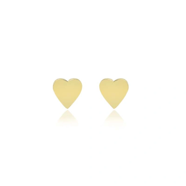 Jennifer Meyer Mini Heart Studs in 18K Yellow Gold | Fine Earrings | Coveti