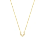 Jennifer Meyer Mini Horseshoe Necklace with Diamond Accents in 18K Yellow Gold | Fine Necklaces | Coveti