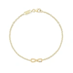 Jennifer Meyer Mini Infinity Bracelet with Diamond Accent in 18K Yellow Gold | Fine Bracelets | Coveti
