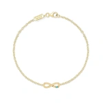 Jennifer Meyer Mini Infinity Bracelet with Turquoise Accent in 18K Yellow Gold | Fine Bracelets | Coveti