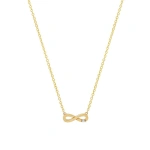 Jennifer Meyer Mini Infinity Necklace with Diamond Accent in 18K Yellow Gold | Fine Necklaces | Coveti