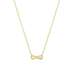 Jennifer Meyer Mini Infinity Necklace with Turquoise Accent in 18K Yellow Gold | Fine Necklaces | Coveti