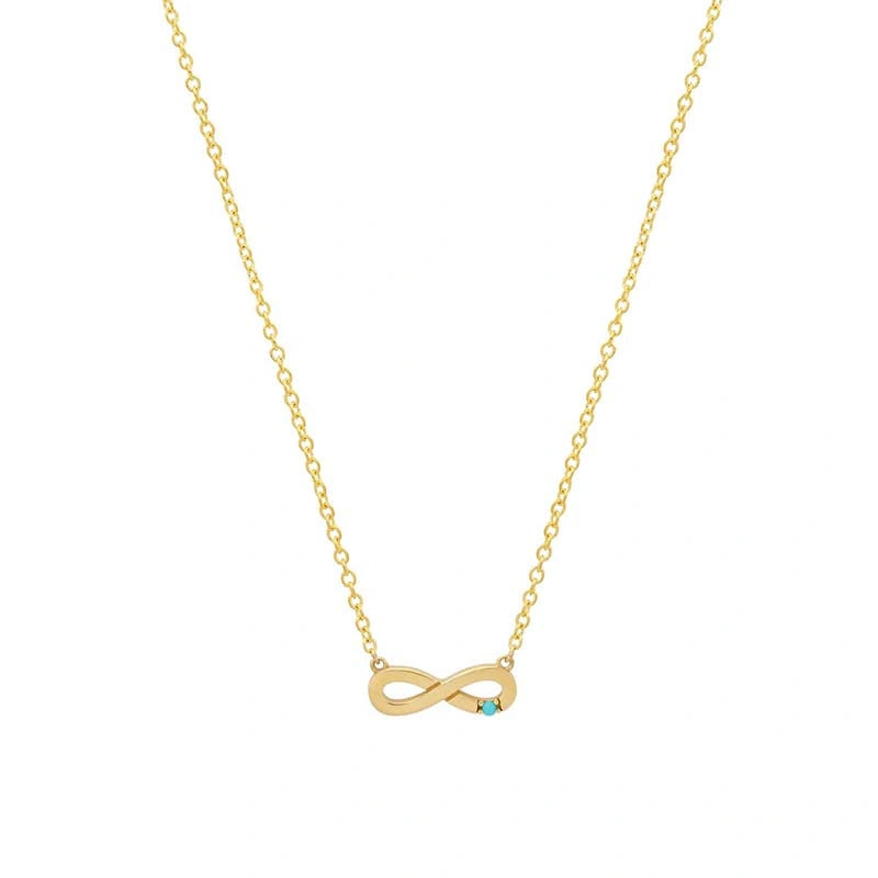 Jennifer Meyer Mini Infinity Necklace with Turquoise Accent in 18K Yellow Gold Jennifer Meyer Mini Infinity Necklace with Turquoise Accent in 18K Yellow Gold | Fine Necklaces | Coveti