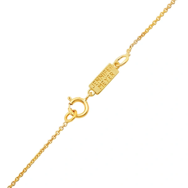 Jennifer Meyer Mini Lapis Inlay Evil Eye Necklace in 18K Yellow Gold | Fine Necklaces | Coveti