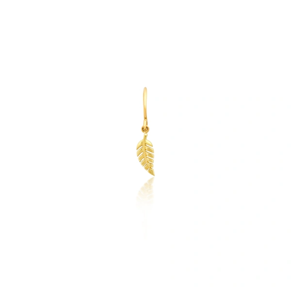 Jennifer Meyer Mini Leaf Drop Earrings in 18K Yellow Gold | Fine Earrings | Coveti
