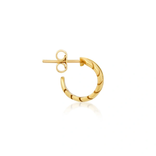 Jennifer Meyer Mini Leaf Hoops in 18K Yellow Gold | Fine Earrings | Coveti