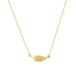 Jennifer Meyer Mini Leaf Necklace in 18K Yellow Gold | Fine Necklaces | Coveti
