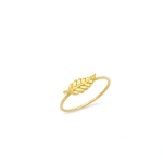 Jennifer Meyer Mini Leaf Ring in 18K Yellow Gold | Fine Rings | Coveti