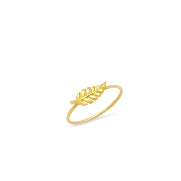 Mini Leaf Ring in 18K Yellow Gold