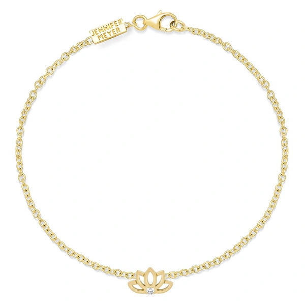 Jennifer Meyer Mini Lotus Flower Bracelet in 18K Yellow Gold | Fine Bracelets | Coveti