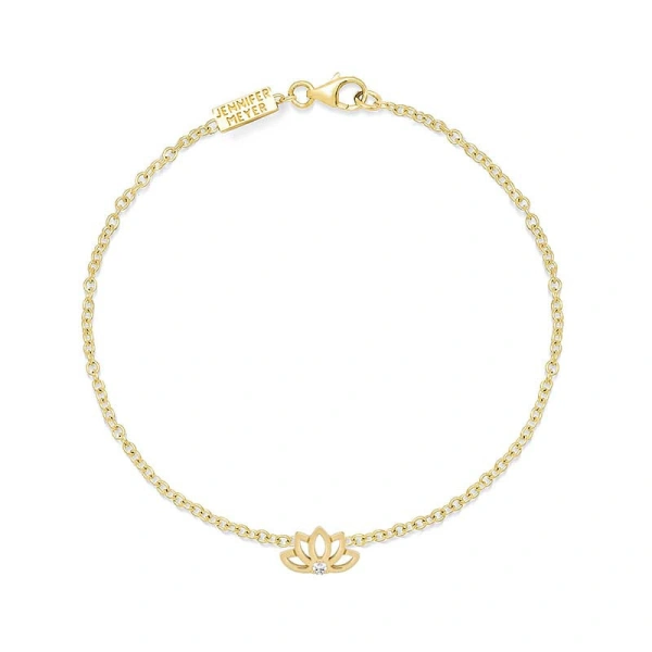 Mini Lotus Flower Bracelet in 18K Yellow Gold