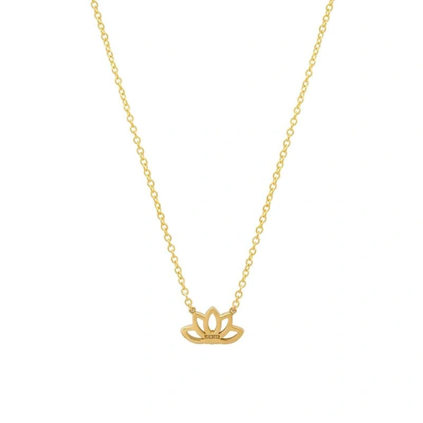 Jennifer Meyer Mini Lotus Flower Necklace in 18K Yellow Gold | Fine Necklaces | Coveti