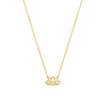 Jennifer Meyer Mini Lotus Flower Necklace in 18K Yellow Gold | Fine Necklaces | Coveti