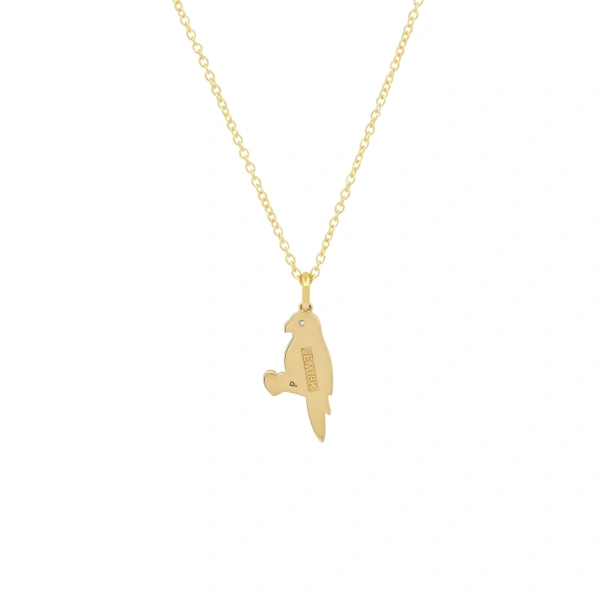 Jennifer Meyer Mini Lovebird Necklace in 18K Yellow Gold | Fine Necklaces | Coveti