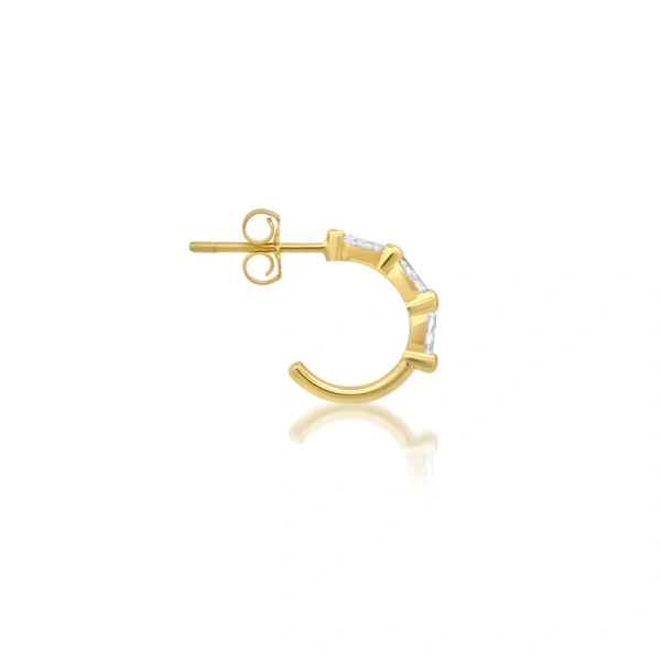 Jennifer Meyer Mini Marquise Cut Diamond Hoops in 18K Yellow Gold | Fine Earrings | Coveti
