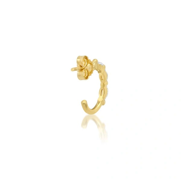 Jennifer Meyer Mini Marquise Cut Diamond Hoops in 18K Yellow Gold | Fine Earrings | Coveti
