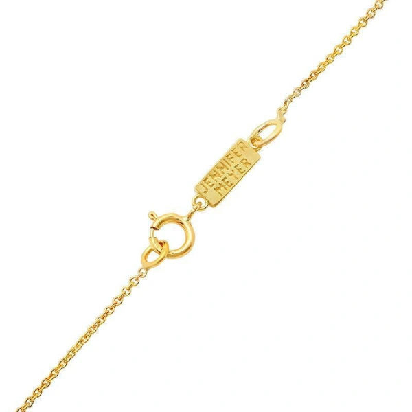 Jennifer Meyer Mini Mother of Pearl Inlay Heart Necklace in 18K Yellow Gold | Fine Necklaces | Coveti
