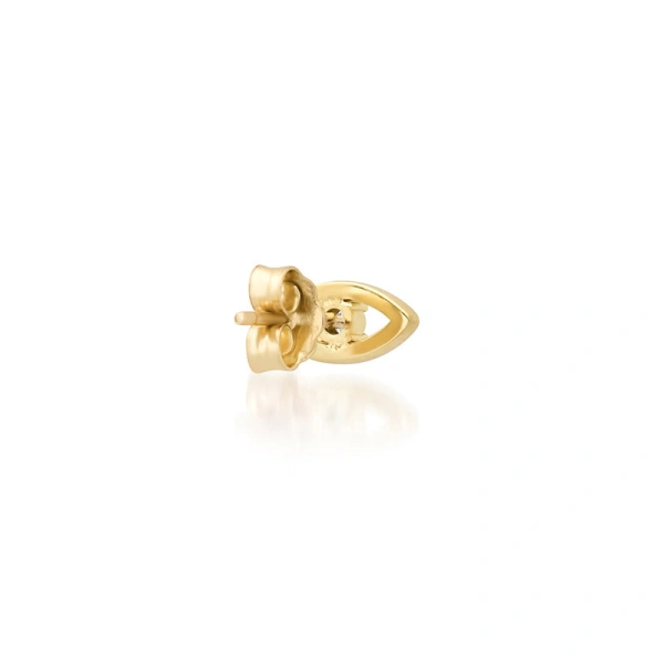 Jennifer Meyer Mini Open Evil Eye Studs with Diamond Center in 18K Yellow Gold | Fine Earrings | Coveti
