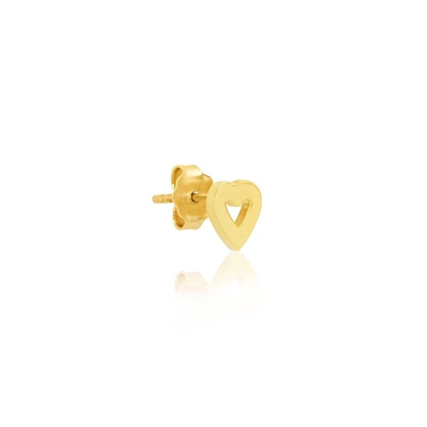 Jennifer Meyer Mini Open Heart Studs in 18K Yellow Gold | Fine Earrings | Coveti