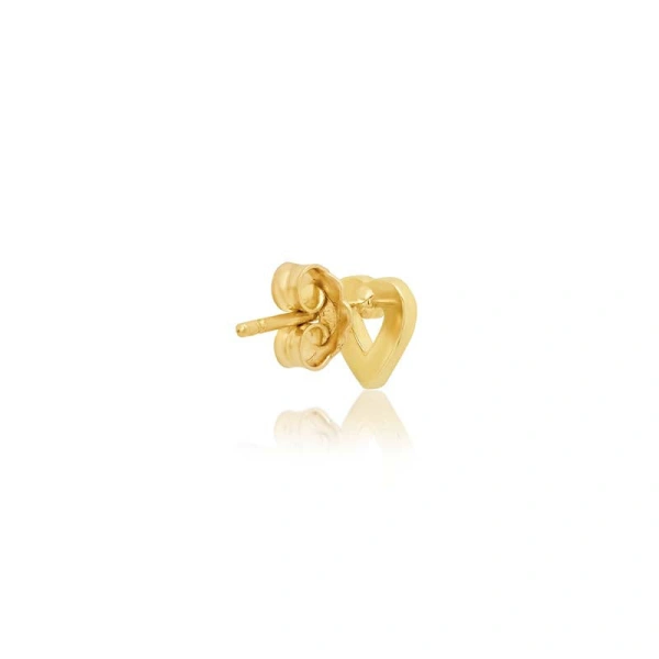 Jennifer Meyer Mini Open Heart Studs in 18K Yellow Gold | Fine Earrings | Coveti