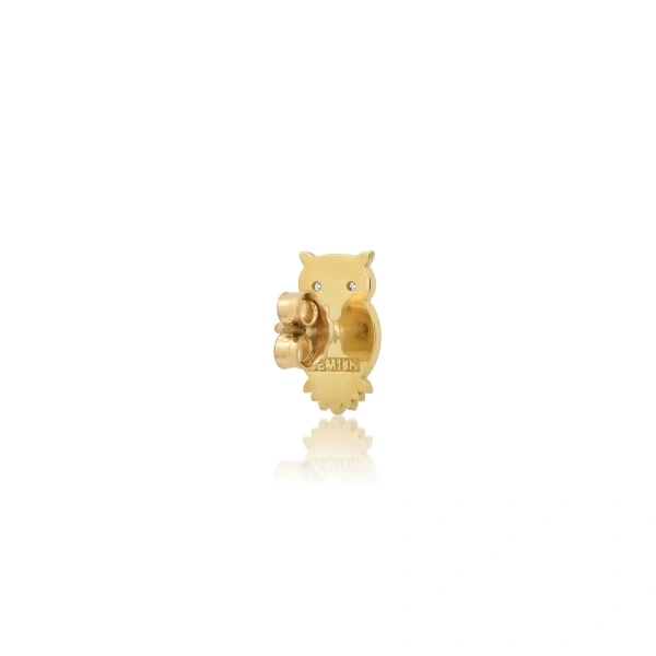 Jennifer Meyer Mini Owl Studs in 18K Yellow Gold | Fine Earrings | Coveti
