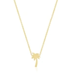 Jennifer Meyer Mini Palm Tree Necklace in 18K Yellow Gold | Fine Necklaces | Coveti