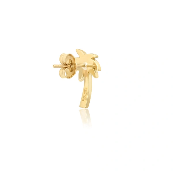 Jennifer Meyer Mini Palm Tree Studs in 18K Yellow Gold | Fine Earrings | Coveti