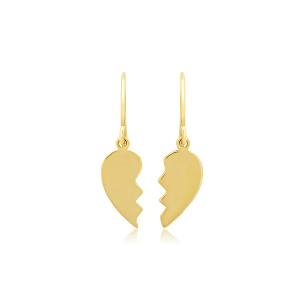 Jennifer Meyer Mini Piece of My Heart Earrings in 18K Yellow Gold | Fine Earrings | Coveti