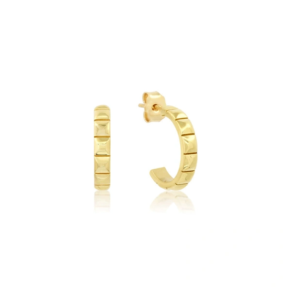 Jennifer Meyer Mini Square Hoops in 18K Yellow Gold | Fine Earrings | Coveti