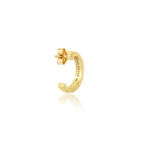 Jennifer Meyer Mini Square Hoops in 18K Yellow Gold | Fine Earrings | Coveti