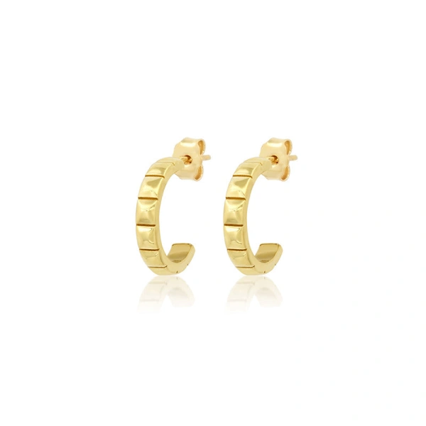 Jennifer Meyer Mini Square Hoops in 18K Yellow Gold | Fine Earrings | Coveti