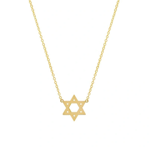 Jennifer Meyer Mini Star of David Necklace in 18K Yellow Gold | Fine Necklaces | Coveti