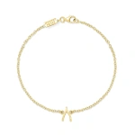 Jennifer Meyer Mini Wishbone Bracelet in 18K Yellow Gold | Fine Bracelets | Coveti