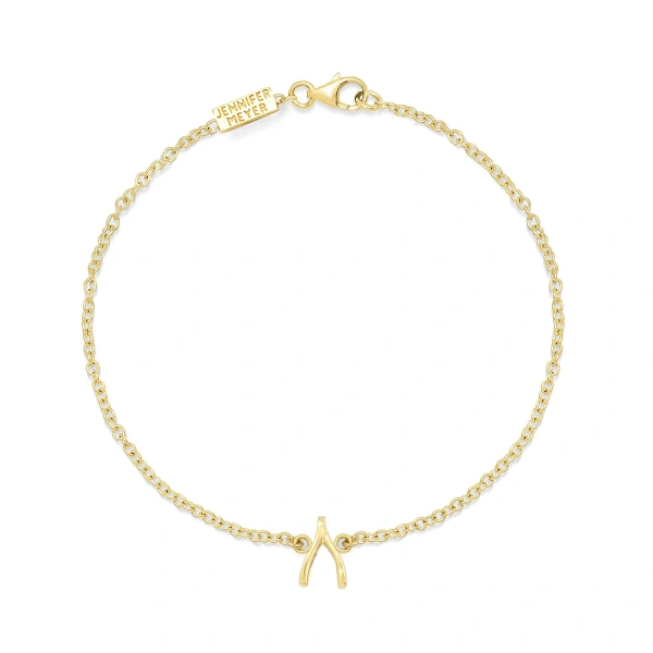 Mini Wishbone Bracelet in 18K Yellow Gold
