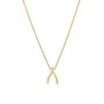 Jennifer Meyer Mini Wishbone Necklace in 18K Yellow Gold | Fine Necklaces | Coveti