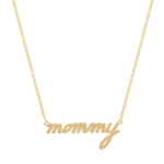 Jennifer Meyer Mommy Script Necklace in 18K Yellow Gold | Fine Necklaces | Coveti