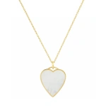 Jennifer Meyer Mother of Pearl Inlay Heart Necklace in 18K Yellow Gold | Fine Necklaces | Coveti