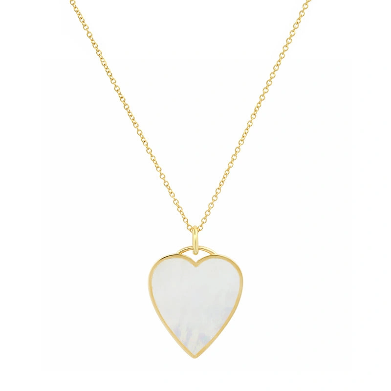 Jennifer Meyer Mother of Pearl Inlay Heart Necklace in 18K Yellow Gold Jennifer Meyer Mother of Pearl Inlay Heart Necklace in 18K Yellow Gold | Fine Necklaces | Coveti