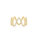 Jennifer Meyer Nancy Diamond Wave Band in 18K Yellow Gold | Fine Rings | Coveti