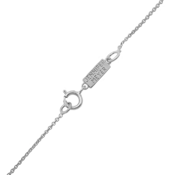 Jennifer Meyer Onyx Inlay Heart Necklace with Diamonds in 18K White Gold | Fine Necklaces | Coveti