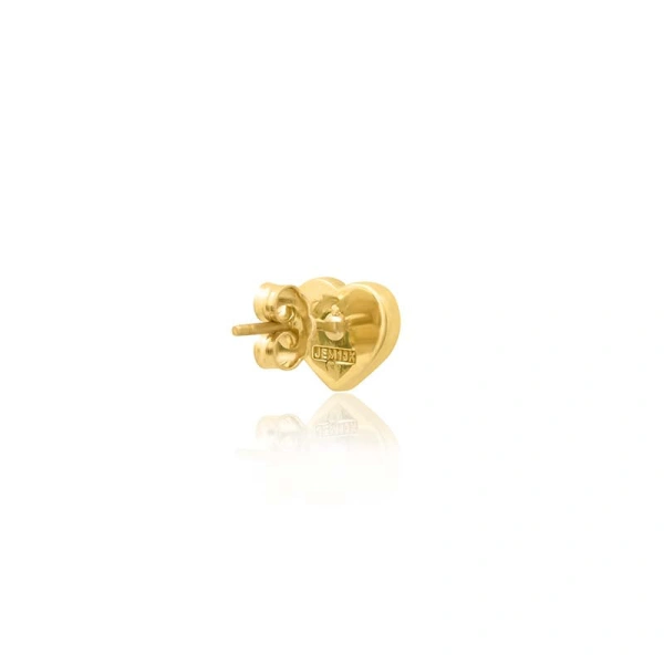 Jennifer Meyer Onyx Inlay Heart Studs in 18K Yellow Gold | Fine Earrings | Coveti