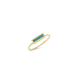 Jennifer Meyer Opal Inlay Bar Ring in 18K Yellow Gold | Fine Rings | Coveti