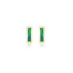 Jennifer Meyer Opal Inlay Bar Studs in 18K Yellow Gold | Fine Earrings | Coveti