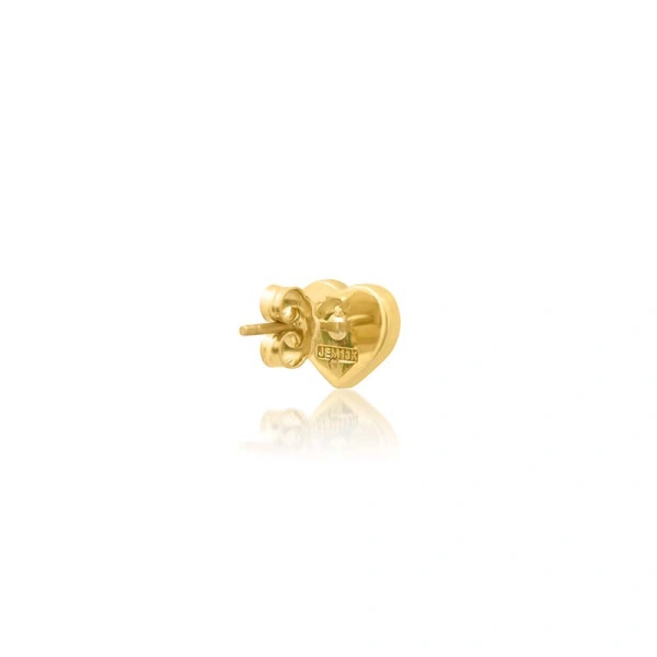 Jennifer Meyer Opal Inlay Heart Studs with Diamonds in 18K Yellow Gold | Fine Earrings | Coveti