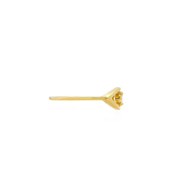 Jennifer Meyer Open Evil Eye Ring with Diamond Center in 18K Yellow Gold | Fine Rings | Coveti