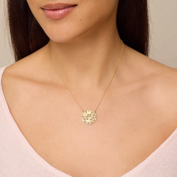 Jennifer Meyer Open Good Luck Necklace in 18K Yellow Gold | Fine Necklaces | Coveti
